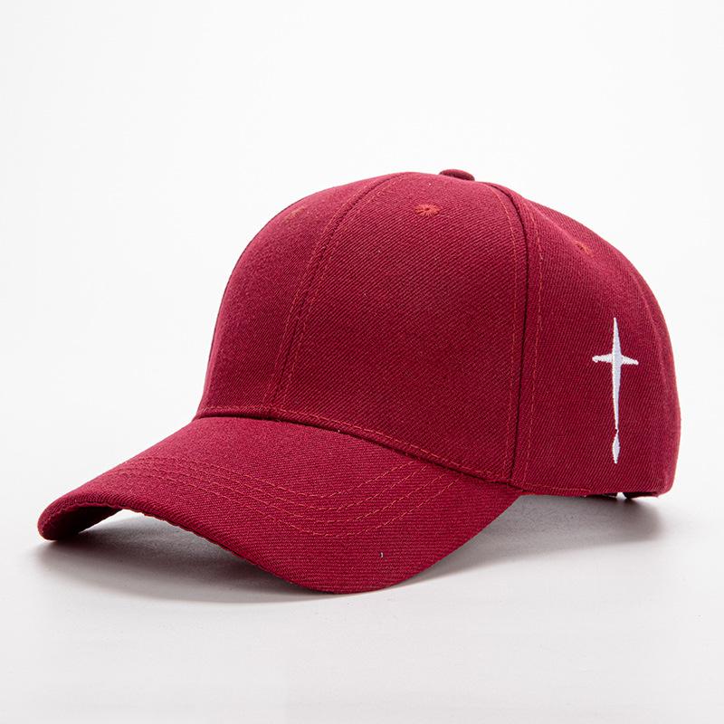 Men and Women Polyester Cotton Four Seasons Embroidered Cross Casual Versatile Sun Hat Women's Sun Protection Hat New Baseball Cap