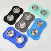 Bone-Shaped Non-Slip Silicone & Stainless Steel Dog Feeding Bowl - Food Grade, Anti-Spill Double Bowl for Pets