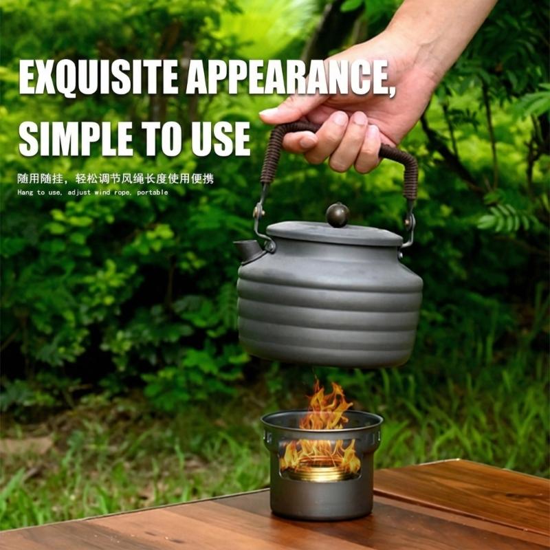 Aluminum Alloy Portable Stove Suitable for Camping Hiking Large Fuels Chamber Minimal Reloadings Easy Cleanups Windproof