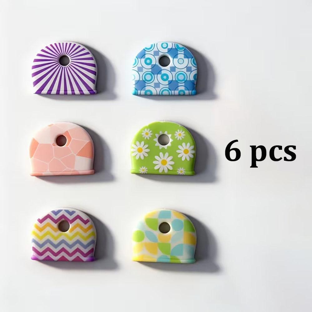 6pcs Key recognition sleeve, with anti slip grip and rich colors, suitable for various key shape