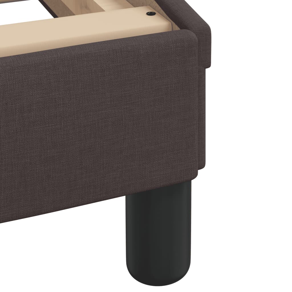 LED Bed Frame without Mattress Hvar Dark Brown 80x200 cm Fabric
