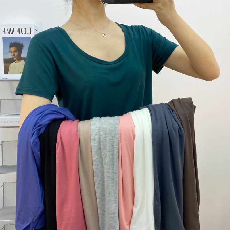 Women's Korean Style Slimming Modal Short Sleeve Top - Summer Fashion Round Neck Tee