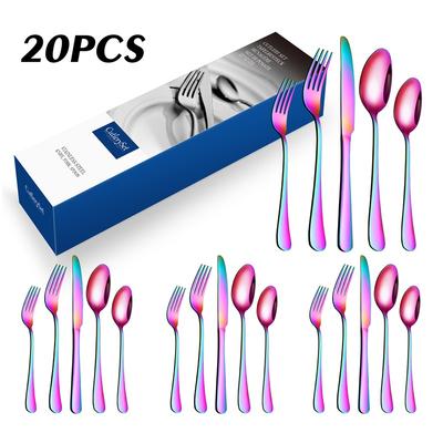 Stainless Steel Tableware 20PCS Knife Fork Spoon