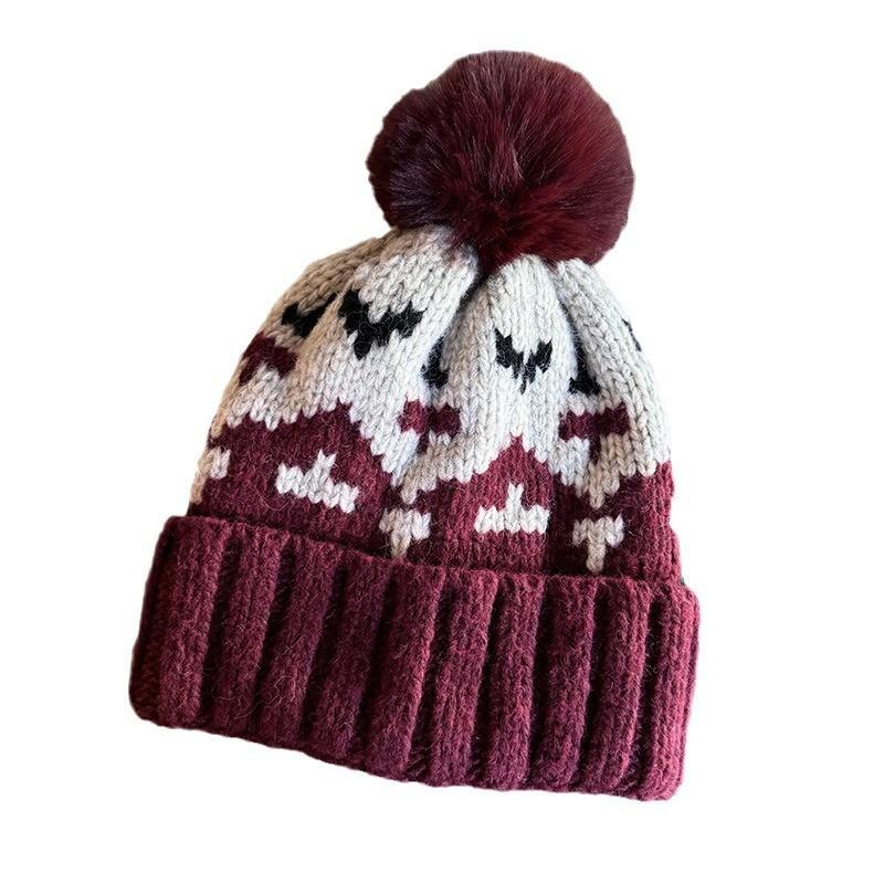 Retro Knitting Trendy High Top Beanie Warmth Comfort Autumn Winter Hat Female