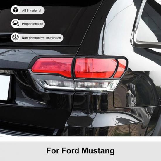 Black Rear Tail Light Lamp Cover Trim Bezels for Jeep Grand Cherokee 2014-