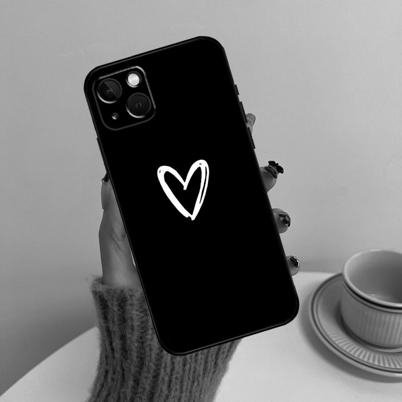 Cute Heart Phone Case For iPhone 17 Pro Max 14 13 12 11 15 16 Pro Max mini Plus 16e 17 Air Cover Funda