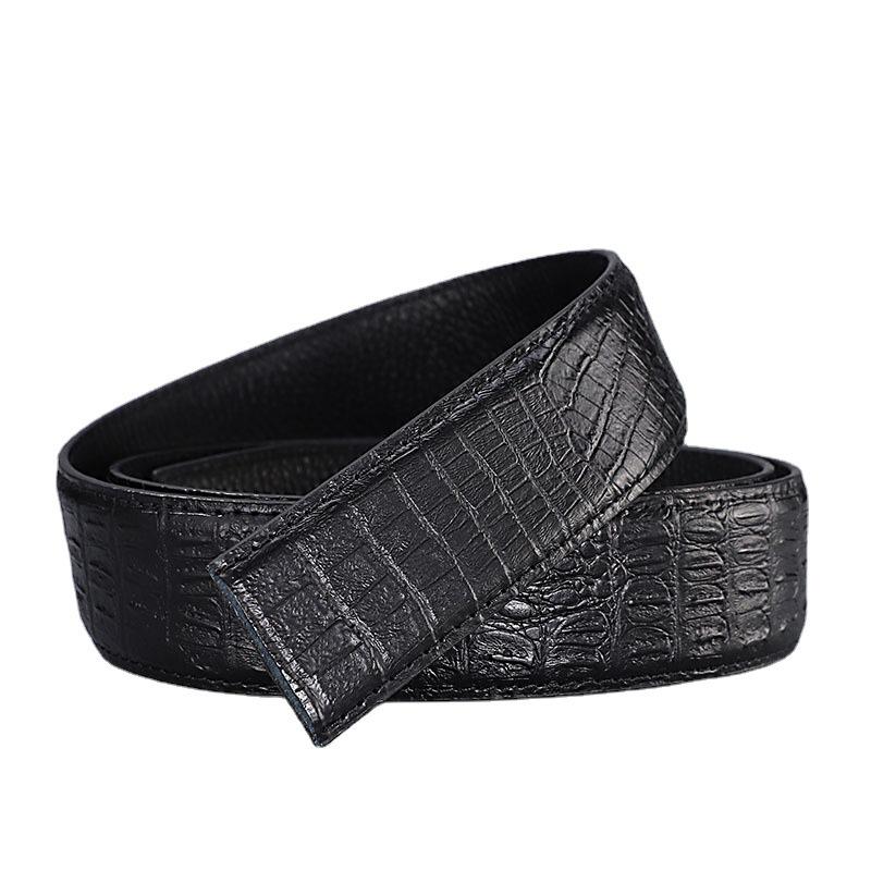 First Layer Cowhide Automatic Belt Men'S Business Crocodile Pattern Dragon Green Belt Wide Waist Seal