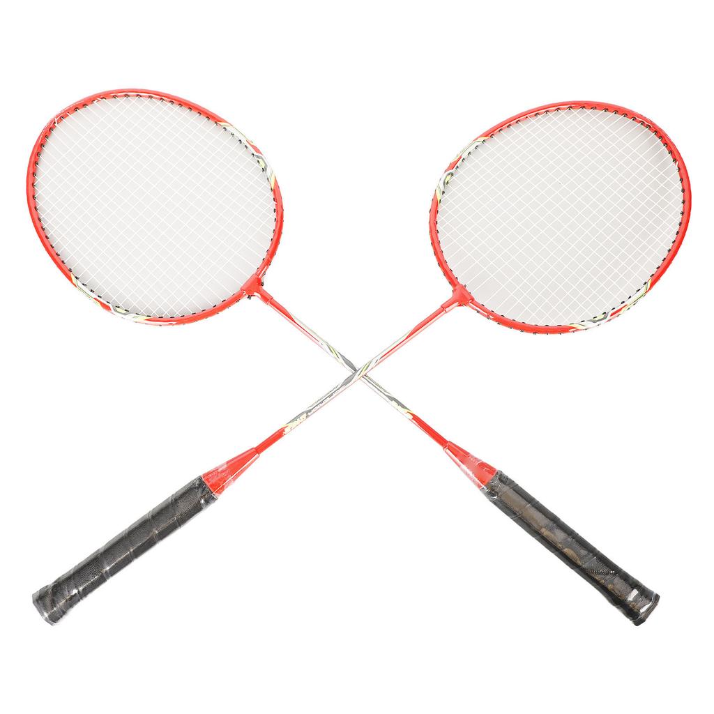 LEIJIAER Badminton Racket Set of 2 Player Iron Alloy Professional Training Replacement Equipment
