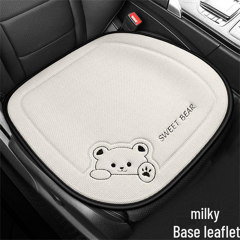 Cartoon Linen Car Seat Cushion – Universal Fit for Rear Driver Seat, Four Seasons