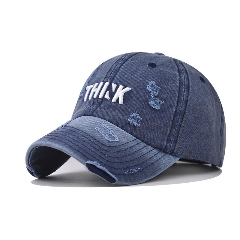 Embroidered Tark Letter Classic Outdoor Baseball Cap With Washed Finish Vintage