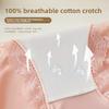 Ladies Summer Light and Thin Pure Lace No Trace Ice Silk Pure Cotton Crotch Breathable High Waist Close Belly Flat Angle Briefs