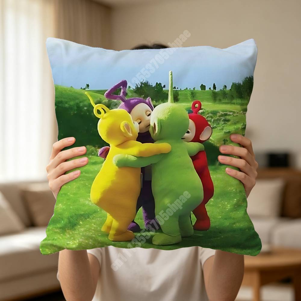 Kid Childhood Cartoon TTeletubbiES Sofa Couch Pillow Cover Cushion Case Cozy Bedroom Accent Studio Furnishing