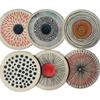 6Pcs/set Wooden Circular Patterned Coasters Anti-slip Eco-Friendly Decorative Coasters Round Heat Resistant Cup Mat