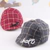 Autumn Fashion Baby  Hats Plaid Design Retro Kids Toddler Beret Cap