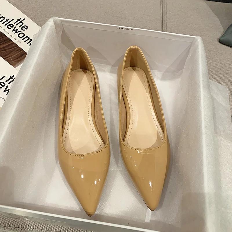 Fashion Ladies  Leather Slip-Ons  Candy Colors Shallow Toe Shoes For Women Promotion 2024 Plain Flats Spring Outdoor Cute