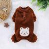 Pet Warm Fleece Clothes Four Legged Outfit for Dogs and Cats Winter Thickened Cozy Clothing with Leash Attachment Hoodless Cold Weather Protection