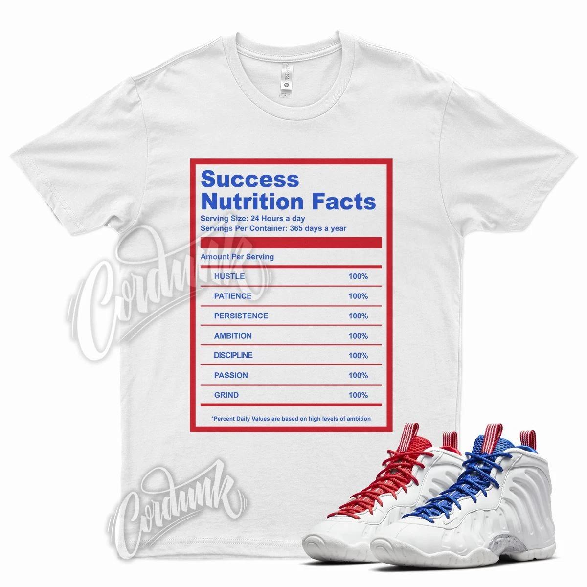 

White SUCCESS Shirt for N Little Posite 1 Photon Royal Blue University Red 2XL