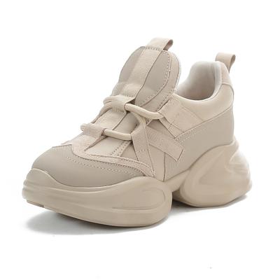 Fashion Height Increasing Women's Shoes Spring New Product Cowhide Thick Soled Shoes for Women's Casual Sports Shoes Platform Sneakers