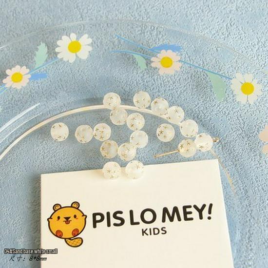 Retro 02 Gilded Beads: Transparent White Beading for DIY Jewelry & Accessories