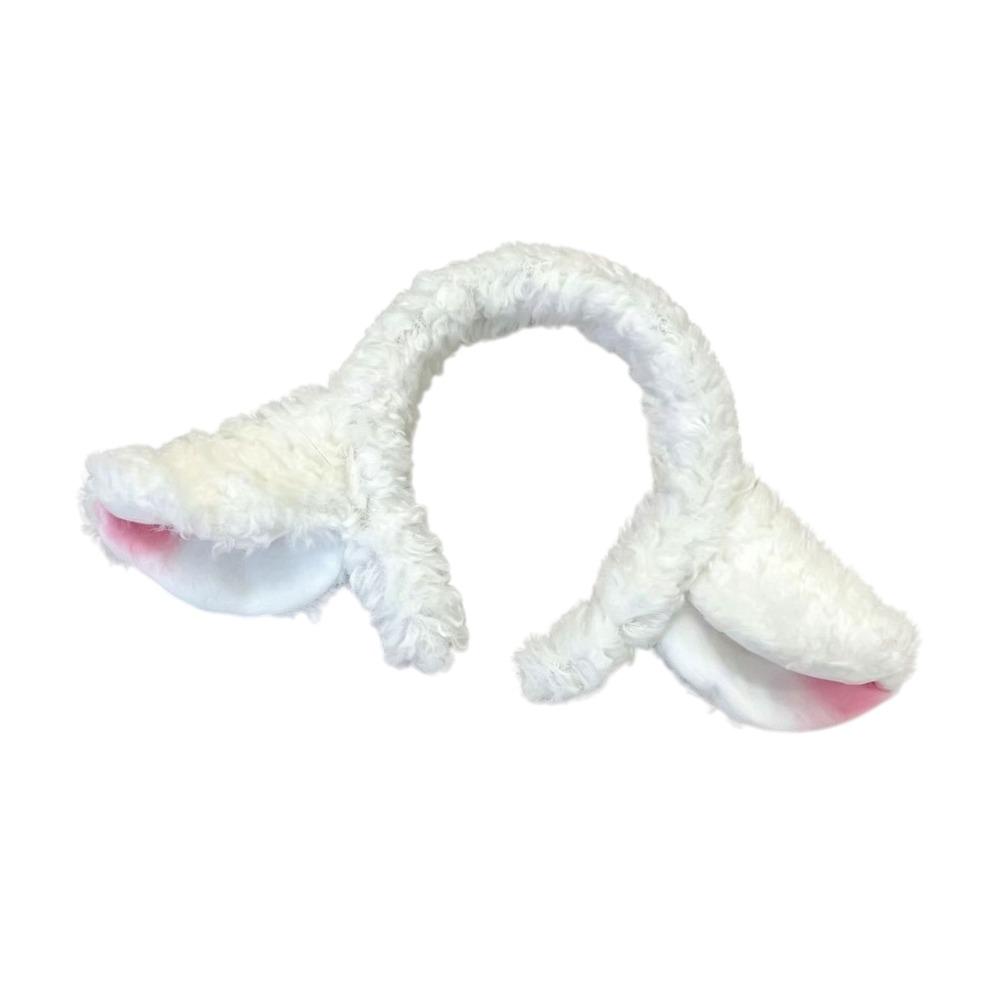 Soft Goat Ears Headband Plush Lamb Cosplay Tail Comfortable Wear Sheep Horn Hair Band Photo Props
