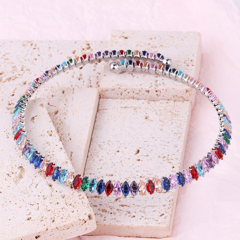 Trendy Tennis CZ Choker Necklace for Women Luxury Dazzling Crystal Iced Out Zirconia Collar Short Chain on Neck Fashion Jewelry