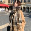 Scarf Women's Winter With Classic Plaid Thicken Student Long Shawl Lovers Neck Thicken to Keep Warm Tassel Poncho Echarpe Stole