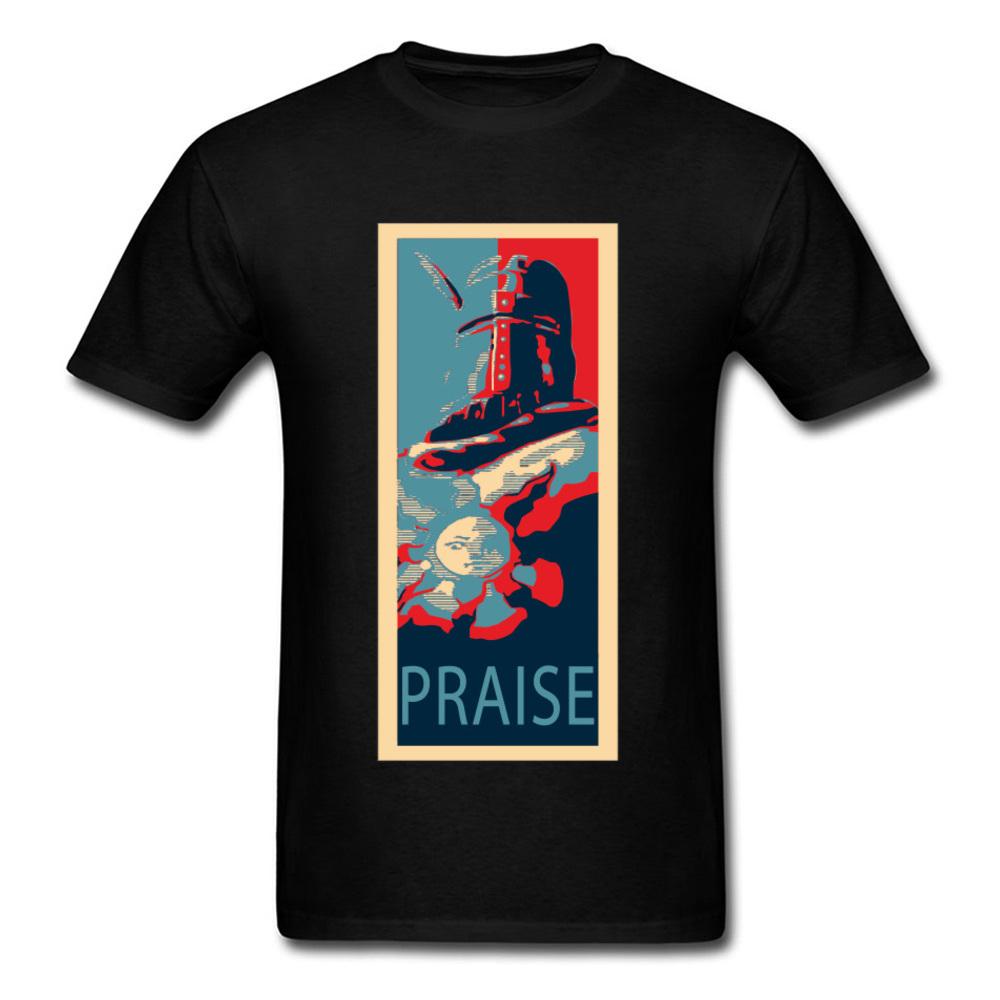 T-shirt Dark Souls 3 Uomo Guerriero del Sole T-shirt Loda il Sole Bloodborne T-shirt Cotone Maschile Streetwear Divertenti Top Magliette di Natale