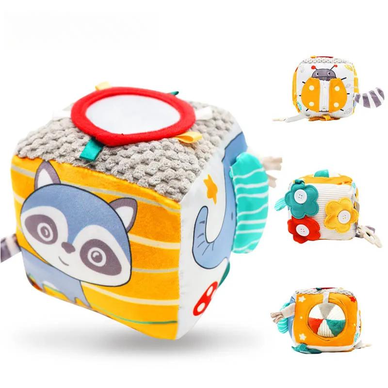 Baby Busy Cube Sensory Toys Activity For Toddlers Learning Educational Toys Developmental With Mirror Soft Infant 0-3 years