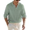 New Men's Cotton-Linen Blend Long-Sleeved Shirt Collarless Casual Loose-Fit Solid-Colour Linen Top Spring/Autumn Menswear