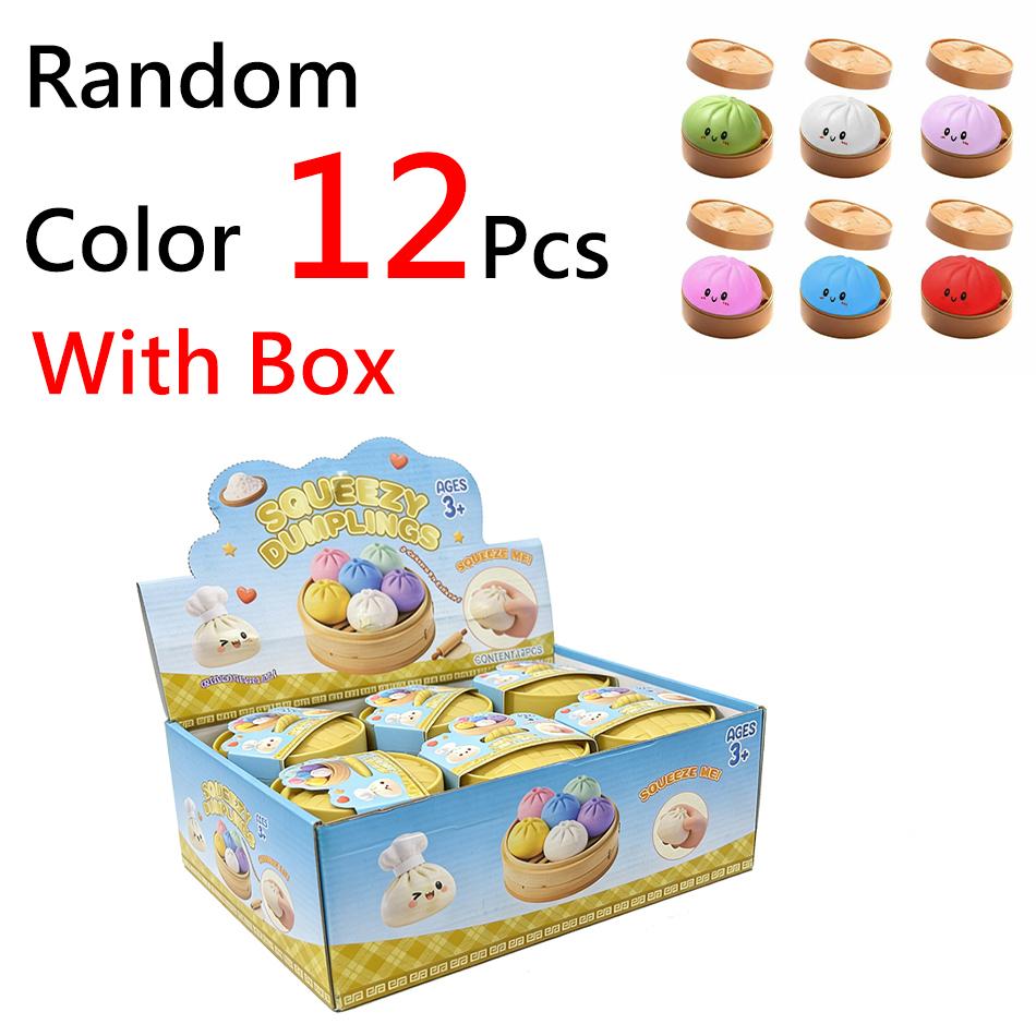Colorful  Dumpling Squishy - Blind Box Mysecret Bun Fidget Toy Soft Tpr Material Stress Relief Unboxing Surprise Random Style