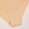 European and American invisible liquid foundation underwear seamless ice silk nude pure cotton large size mid-waist briefs