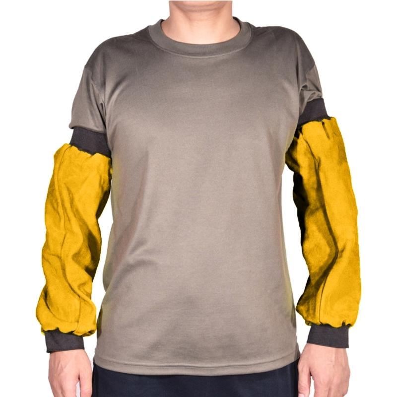 Electric Welding Sleeves Artificial Leather Welder Protective Supplies for Industrial Welding Sleeves with Elastic Cuff