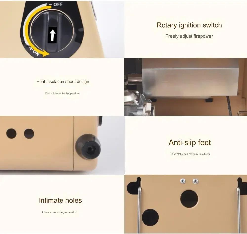 1.5KW Zewnętrzny Piec Grzewczy Kuchenka Kaseta Grill Przenośny Grzejnik Gazowy Kemping Namiot Kempingowy Wędkarstwo Palnik Kuchenka Podgrzewacz do Rąk