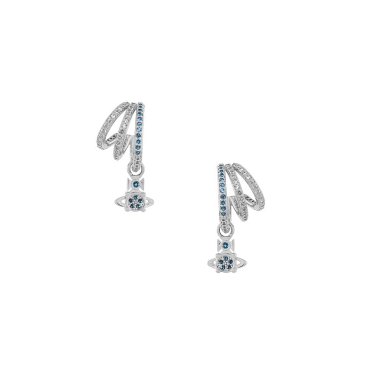 

Vivienne Westwood Ayana Saturn Three Ring Design Zircon Earrings Women earrings 6203006H-02P281-SM Box