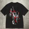 S 's T-Shirt Fashion Pure Cotton Short Sleeve with Dark-Style Instrut - Figure Print Autumn and Winter Innerwear
