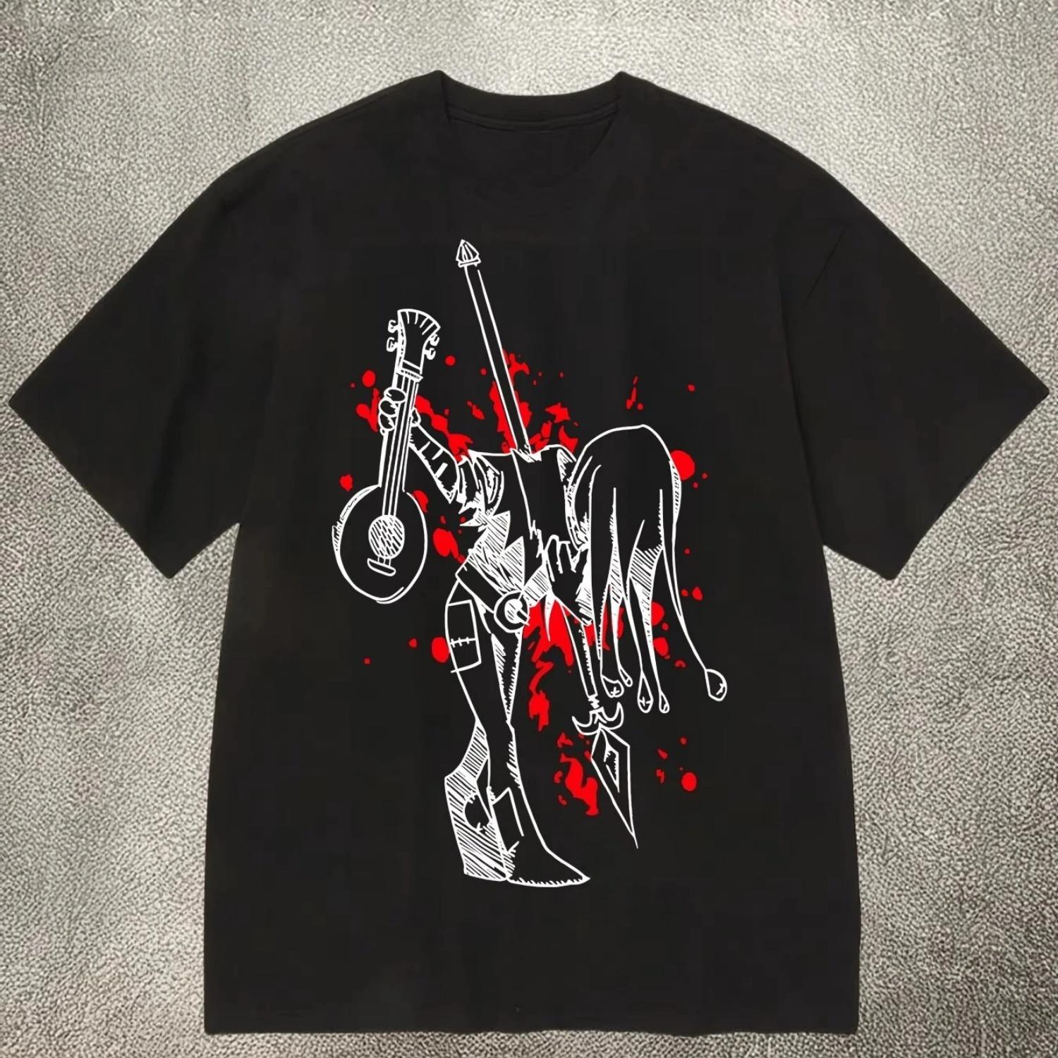 

s s T-Shirt fashion pure Cotton Short Sleeve with Dark-Style Instrut - Figure Print Autumn and winter innerwear XXXXXL