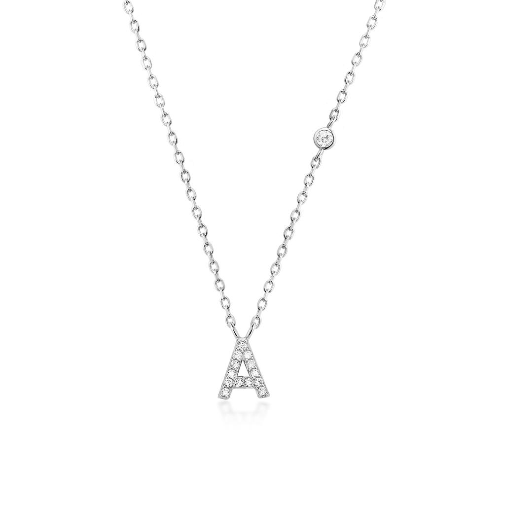 ANDYWEN 925 Silver Gold Small 26 Letters A- Z Zircon CZ Pendant Monogram Necklace Me Initial Alphabet M A Jewelry