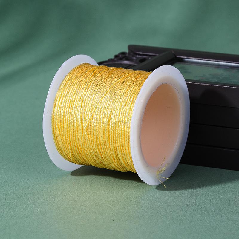 Handmade Red Lanyard Bracelet with Gold Iridescent Gimp Thread