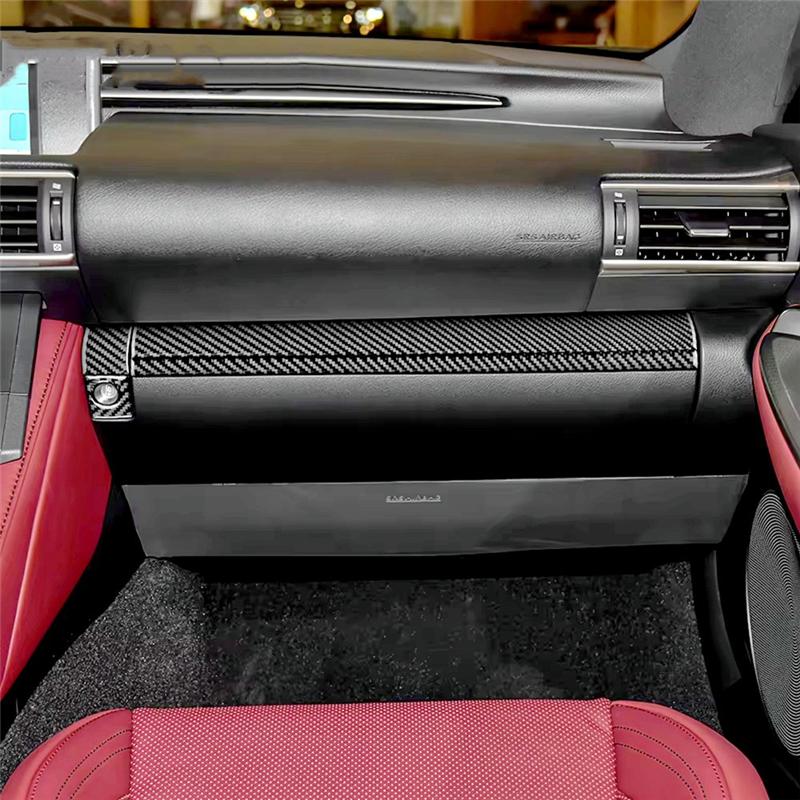 For Lexus RC 2015- Carbon Fiber Dashboard Glove Box Passenger Switch Cover Kit Trim Accessories RC300 RC350 RC200T Carbon Fiber Pattern