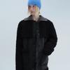 DIAGONAL ANGORA BEANIE (blue)