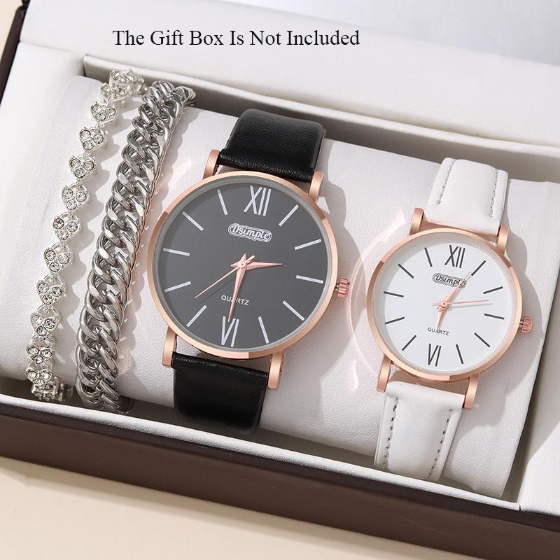 

Fashion Couple Watch Leather Strap Men S Quartz Watch Elegant Fashion Women S Watch Student Watch Bracelet Set