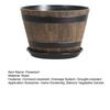 Yousheng Rustic Barrel-Style Round Planter, Wood-Inspired Finish Resin Planter with Built-In Drainage System, for Outdoor Patio And Garden