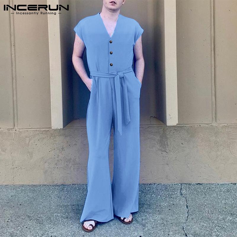 

INCERUN Летняя мужская майка без рукавов, однотонная свободная одежда, длинное боди