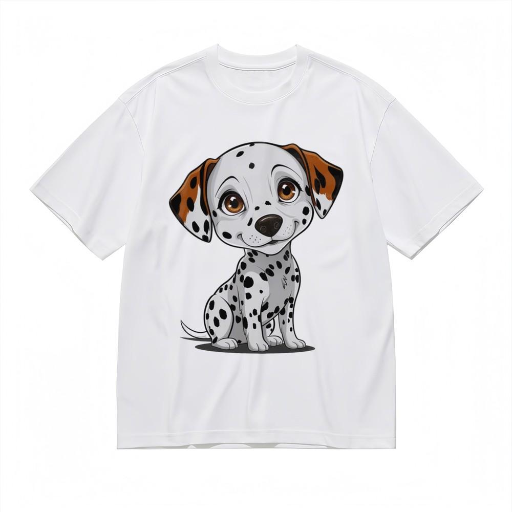 

Men s Comfortable Fashion Classic T-Shirt Cute Dalmatian Dog Design Cotton Tee 4XL