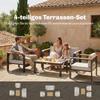 Garden Furniture Set Aluminum Seating Group for 4 People Water-Repellent Extra Deep with 2-Seater Sofa 2 Armchairs Side Table