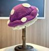 Sweet Funny Mushroom Crocheted Hat Women Winter Warm Beanie Cap For Halloween Party Cosplay Headwear
