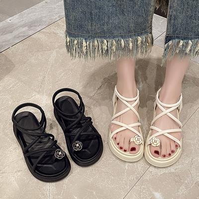 French Fairy Style Platform Sandals Women's Summer Wear 2025 New Summer Muffin Sandals Women's Beach Sandals