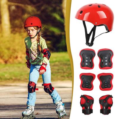 7Pcs/Set Kids Skating Protective Gear Kit Roller Skate Skateboard Bike Cycling Scooter Adjustable Helmet Knee Elbow Pad Wrist Guard Protector