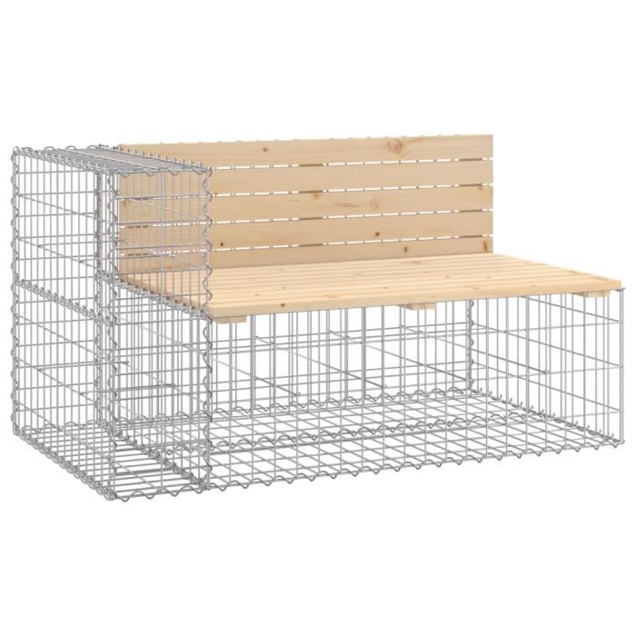 VidaXL Zahradní lavička design gabion 244x71x65,5 cm masivní borové dřevo 3196239