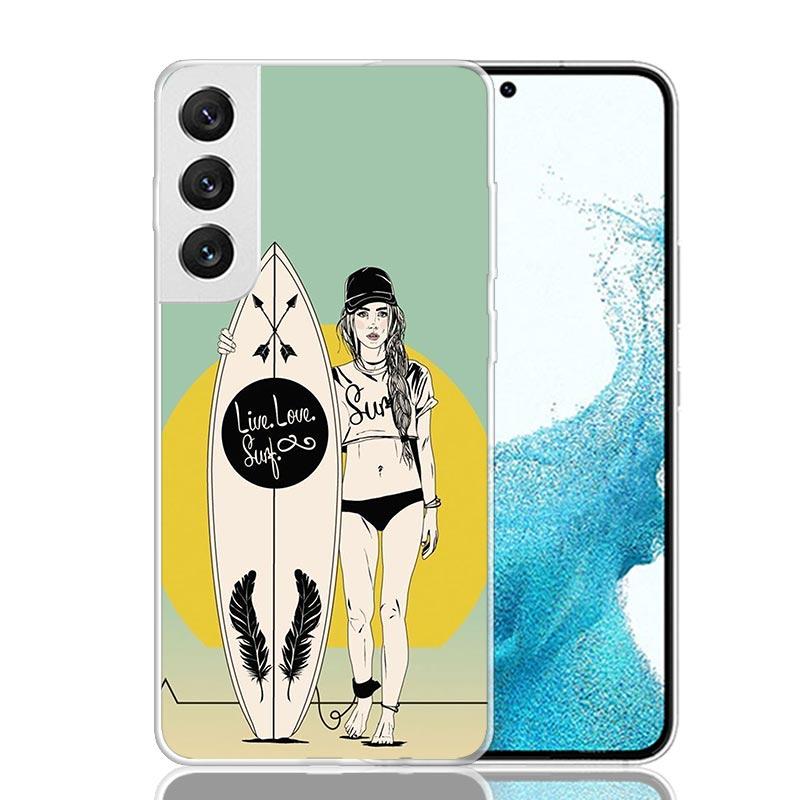 Surf Board Aesthetic Phone Case For Samsung Galaxy S26 S25 Edge S24 S23 FE S22 Ultra S21 Plus S20 + Fundas Cover Coque Galaxy S2